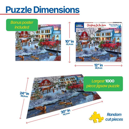 Christmas on the Farm (1716pz) - 1000 Piece Jigsaw Puzzle