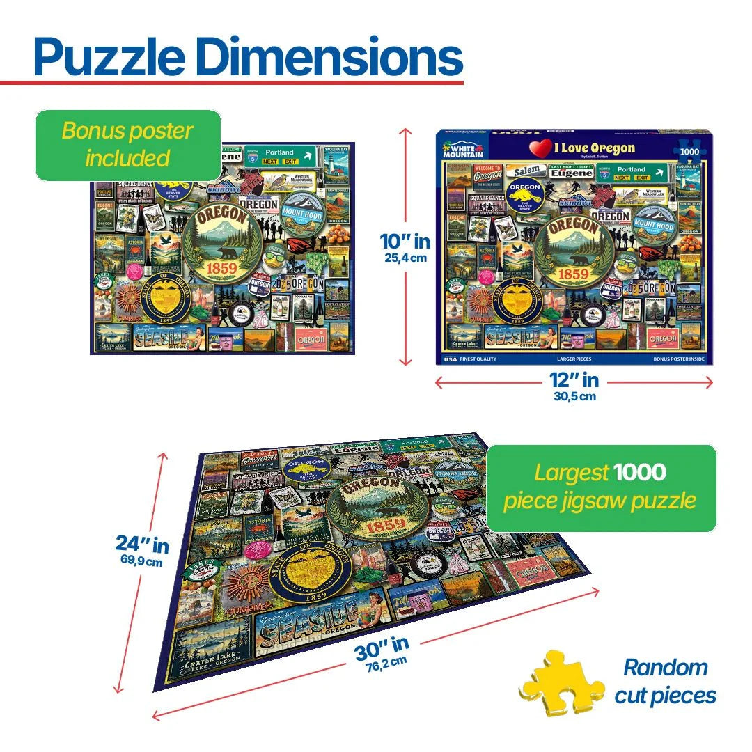 I Love Oregon (2190pz) - 1000 Piece Jigsaw Puzzle