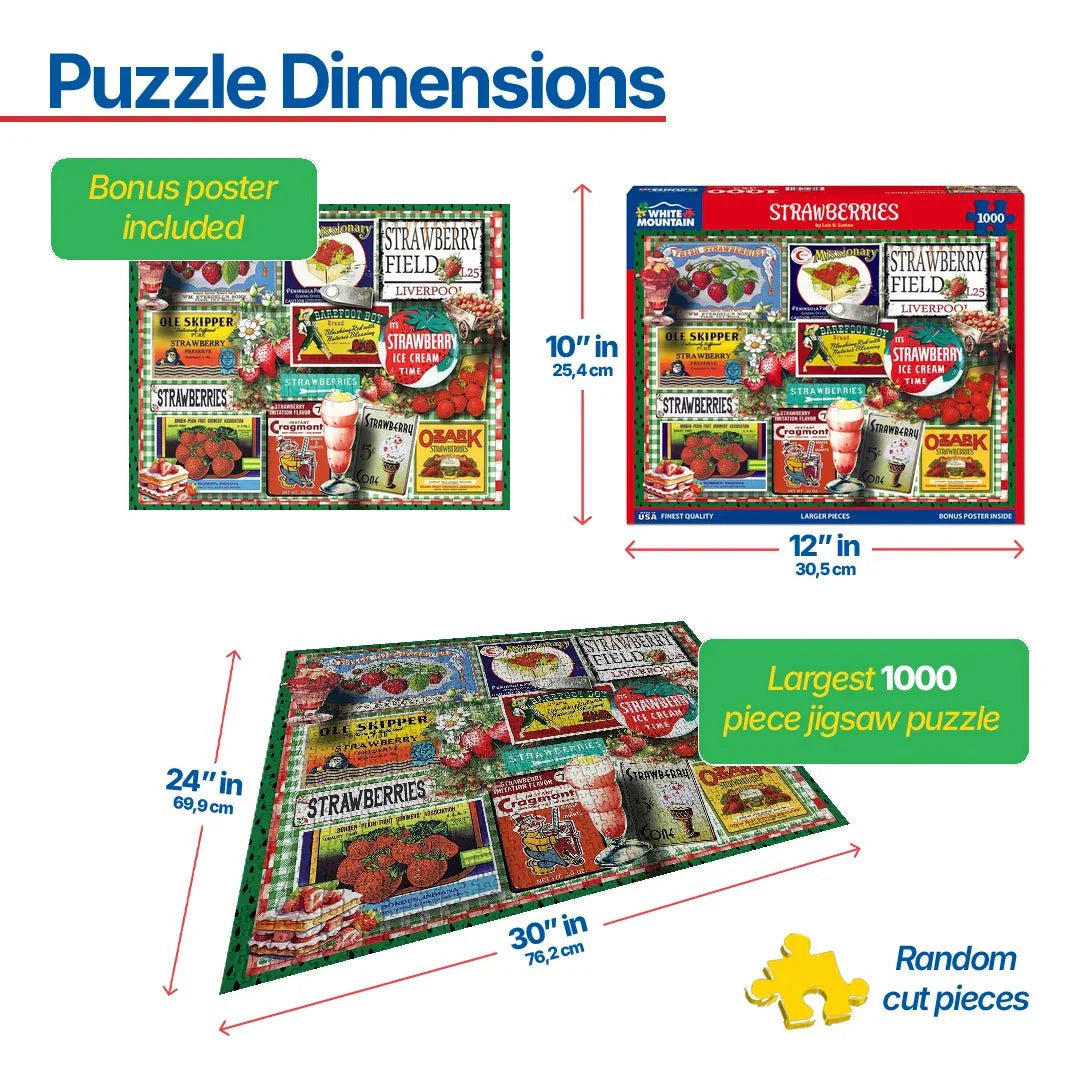 Strawberries (1878pz) - 1000 Piece Jigsaw Puzzle