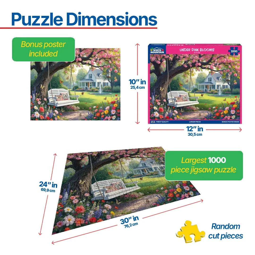 Under Pink Blooms (2167pz) - 1000 Piece Jigsaw Puzzle