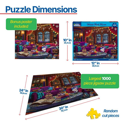 Winter Book Haven (2187pz) - 1000 Piece Jigsaw Puzzle